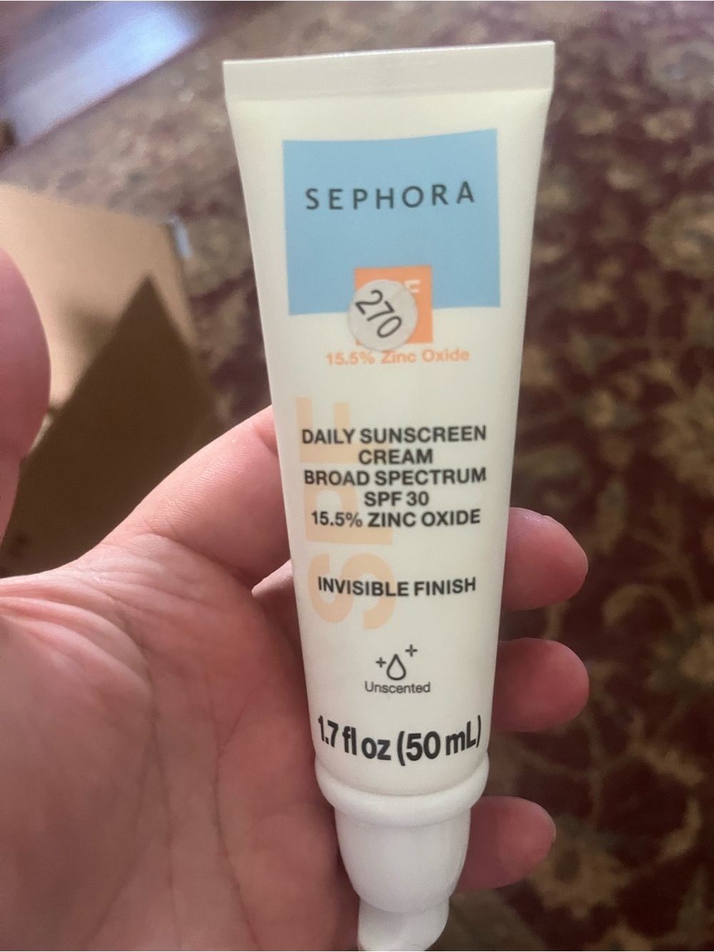 Sephora Daily Sunscreen Cream in White with Light Blue Accent